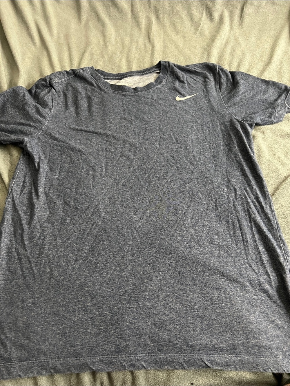 Nike Men's Gray Heather Short-Sleeve Crew with White Swoosh